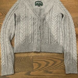 American Eagle Outfitters Light Gray Cardigan